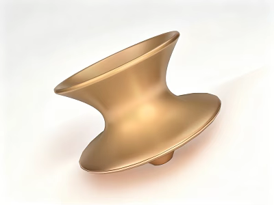 Golden Modern Leisure Chair With Unique Curved Design And Sleek Finish 3d model