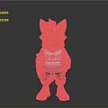 Cartoon Fox Character In Blue Hoodie Blue Pants And Blue Sneakers On Dark Background