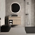 Modern sink home bath cabinet table basin mirror 3d model