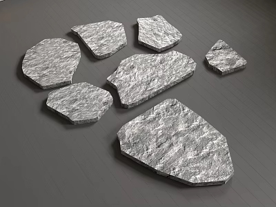 Natural Textured Irregular Outdoor Stepping Stones For Garden Path Landscaping Design 3d model