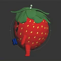 Strawberry Themed Decorative Children's Furniture With Red Body Green Leaves And Blue Bow Tie Design