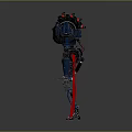 Mechanical Robot Character With Biological Creature In Sci Fi Design Setup