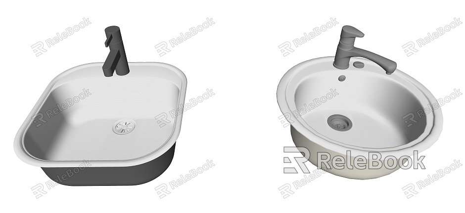 Modern wash basin single round square sink model