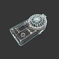 Electronic Device With Brown Casing Circular Display And Control Knob Design