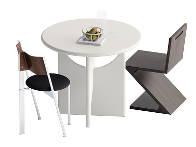 Modern leisure table and chair combination 3d model