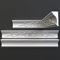 Light Colored Decorative Corner Moldings With Ornate Golden Patterns For Interior Use