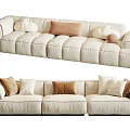 Cozy Beige Modular Sofa Set With Multiple Colored Cushions And Sectional Design