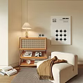 Wooden Console Table With Table Lamp Magazines In Modern Living Room Next To Sofa