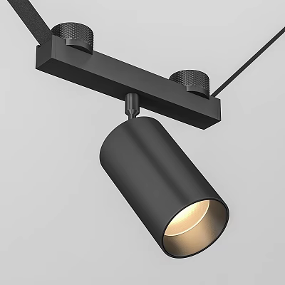 Modern Black Adjustable Recessed Spotlight With Warm Light And Metal Design 3d model