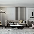 Modern sofa coffee table combination 3d model