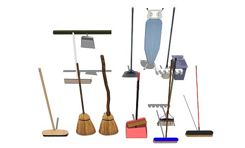 Modern broom 3d model