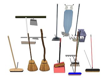 Modern broom 3d model