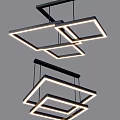 Modern Geometric Chandelier With LED Lighting And Suspended Square Frames 3d model