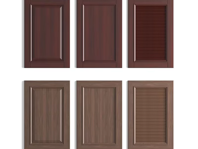 Different Styles Of Wooden Cabinet Doors With Panel And Louver Designs 3d model