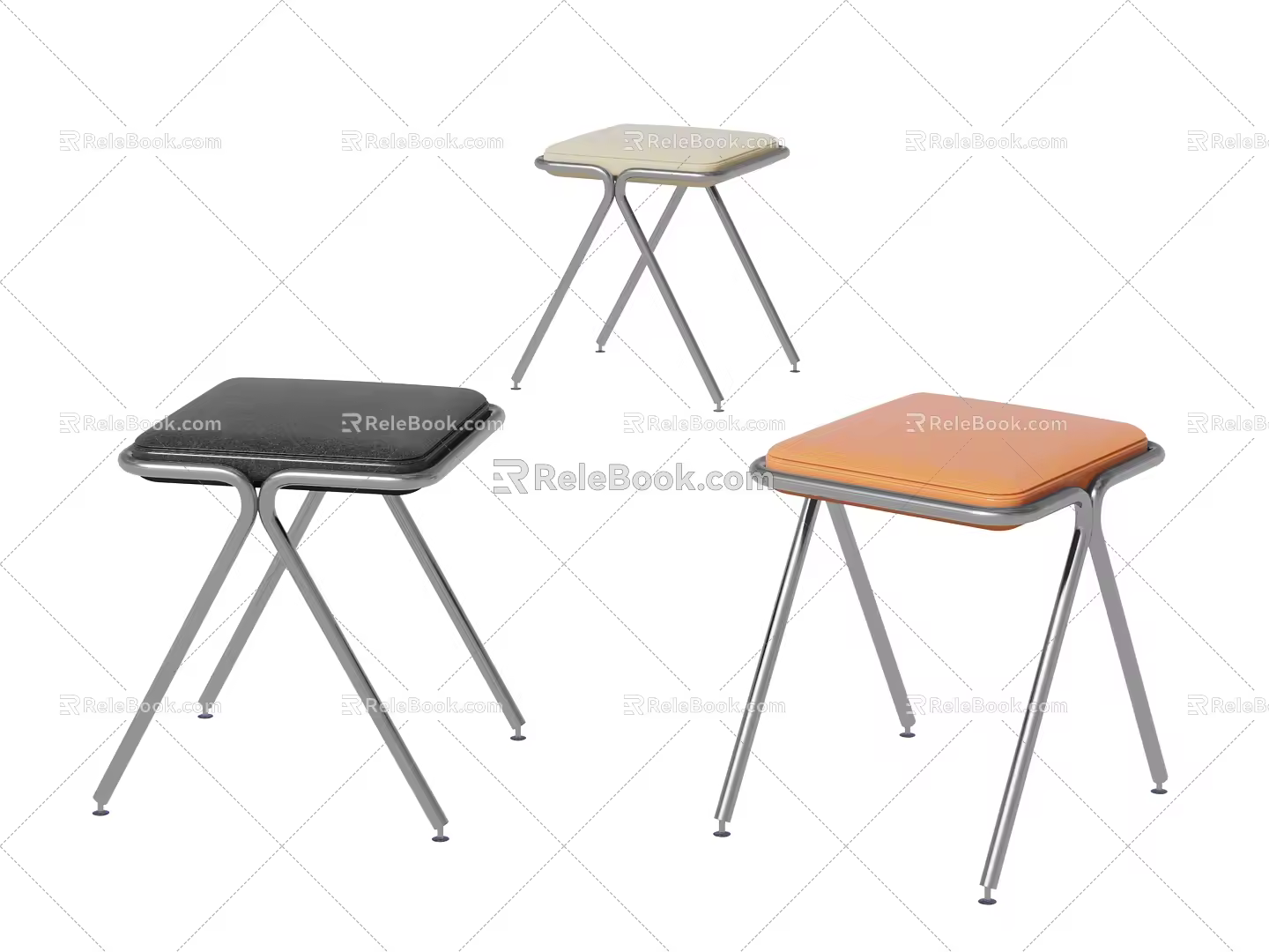 Stool Makeup Stool Shoe Changing Stool Middle Stool 3d model