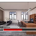 Modern Office Interior With Wooden Desk Office Chair Sofa And Bookshelf
