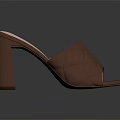 Women's Brown Quilted Block Heel Mules With Diamond Pattern And Stylish Design