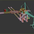Large Orange Mechanical Industrial Equipment Structure With Metal Arms Brackets And Connecting Parts