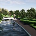 Waterfront Park Modern Park 3d model