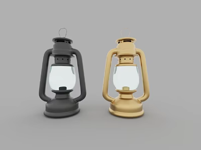 Stylish Black and Gold Decorative Lanterns for Home Interior Decoration 3d model