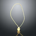 Gold Chain Necklace With Cute Teddy Bear Pendant For Fashion Accessory