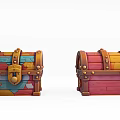 Colorful Wooden Treasure Chests with Metal Locks Decorative Paint and Vintage Design