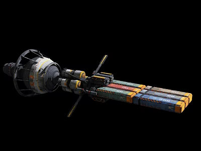Mechanical Sci Fi Device With Colorful Modules Metallic Components And Multi Section Structure 3d model