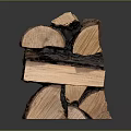 Rustic Neatly Stacked Wooden Logs With Natural Texture And Warm Brown Tones