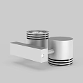 Modern Silver Wall Lamp With Cylindrical Design And Black Stripes