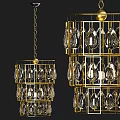 Luxury Gold Frame Crystal Chandelier With Multi Tiered Design And Transparent Elements