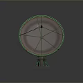 Round Decorative Object With Green Frame Pink Interior And Transparent Stand
