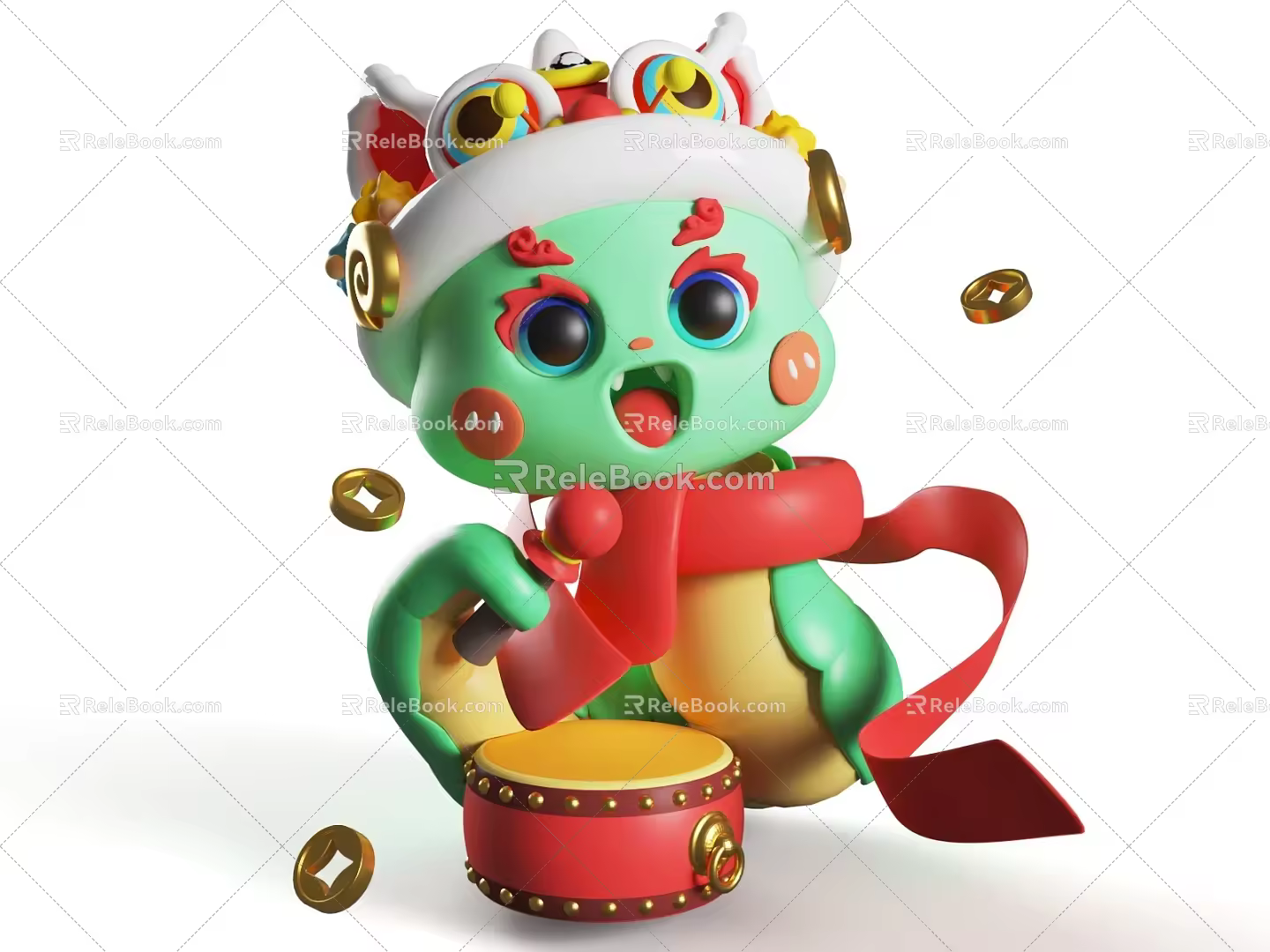 2025 Year of the Snake Image Spring Festival Mascot New Year Meichen Year of the Snake Meichen 3d model
