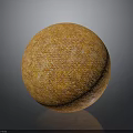 Handcrafted Artistic Carved Sphere Sculpture With Orange Detailed Textured Surface