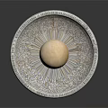 Stone Decorative Fountain With Round Basin And Spherical Ball On Pedestal