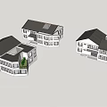 Modern Two Story House Exterior Design With White Facade And Large Windows