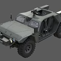 Armored Military Off Road Vehicle With Weapon Mount Open Doors And Large Tires