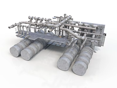 Industrial Equipment Structure With Pipes Valves And Cylindrical Storage Tanks 3d model Industrial Equipment Structure With Pipes Valves And Cylindrical Storage Tanks 3d model