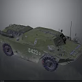 Green Armored Military Vehicle 0423 With Four Wheeled Design And Mounted Equipment