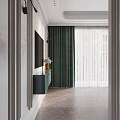 Elegant Modern TV Cabinet In Living Room With Vase Wall Lights And Paneling