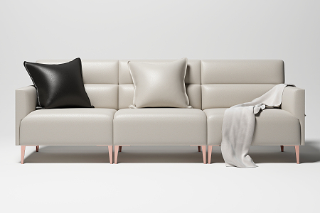 Nordic three-seat sofa three-seat sofa 3d model