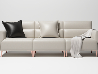 Nordic three-seat sofa three-seat sofa 3d model