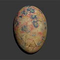 Colorful Painted Decorative Egg With NL TIGERS Textured Surface Art
