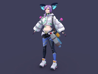 Modern Female Assassin Female Warrior Female Character 3d model