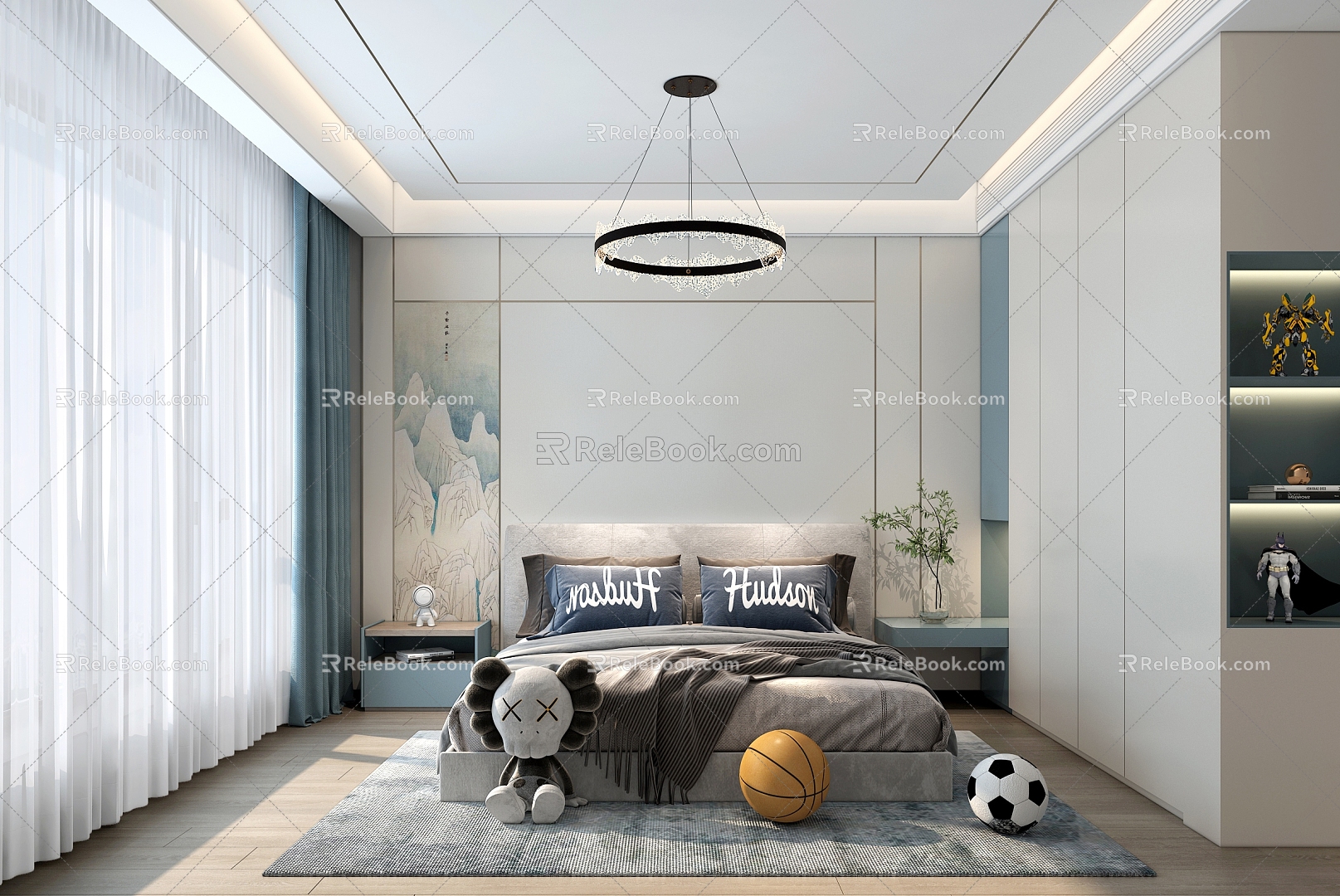 Modern Children's Room Boys Room 3d model