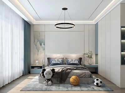 Modern Children's Room Boys Room 3d model