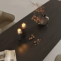 Modern Dining Table Set With Black Tabletop Gray Chairs And Pendant Chandelier