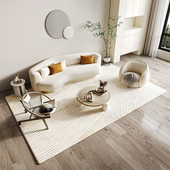 Quiet Sofa Tea Table Combination Sofa Combination 3d model