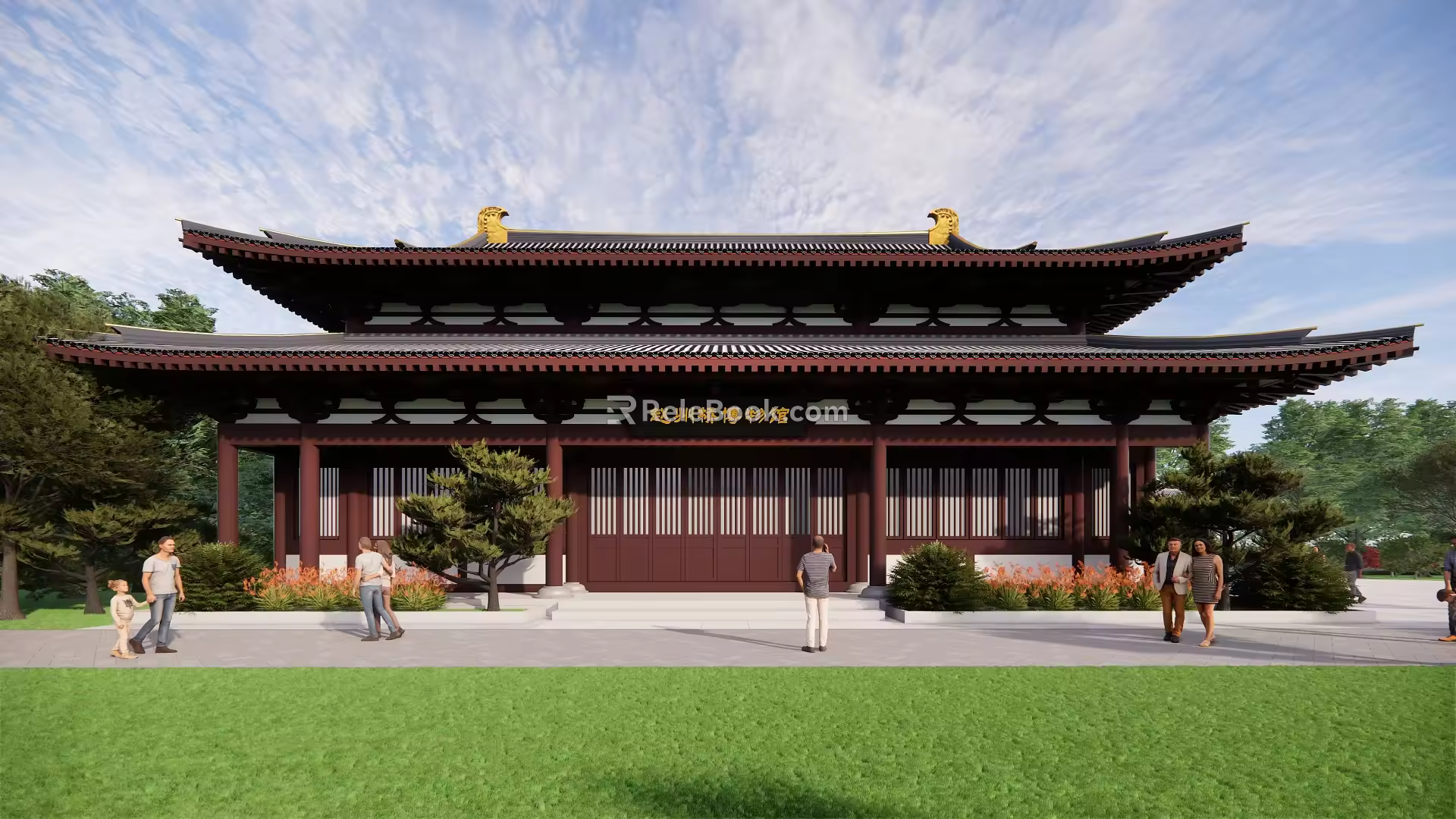 ancient building structure museum bucket arch garden architecture 3d model