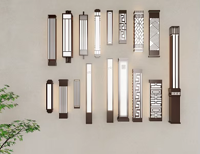 New Chinese Style Wall Lamp Wall Lamp Art Wall Lamp Line Lamp Chinese Style Wall Lamp 3d model