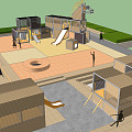 Modern Children's Play Area Children's Activity Site Dongyuan Dongdongma Children's Play Area Slide Equipment 3d model